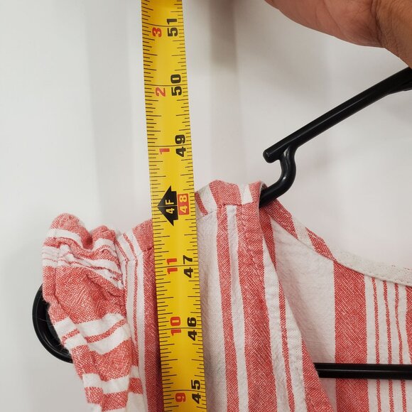 Old Navy Linen Blend Jumpsuit Women Size Medium Striped Sleeveless V Neck - Picture 9 of 13